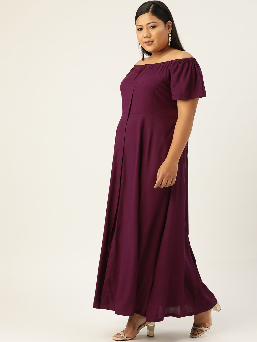 Plus Size Off-Shoulder Maxi Dress