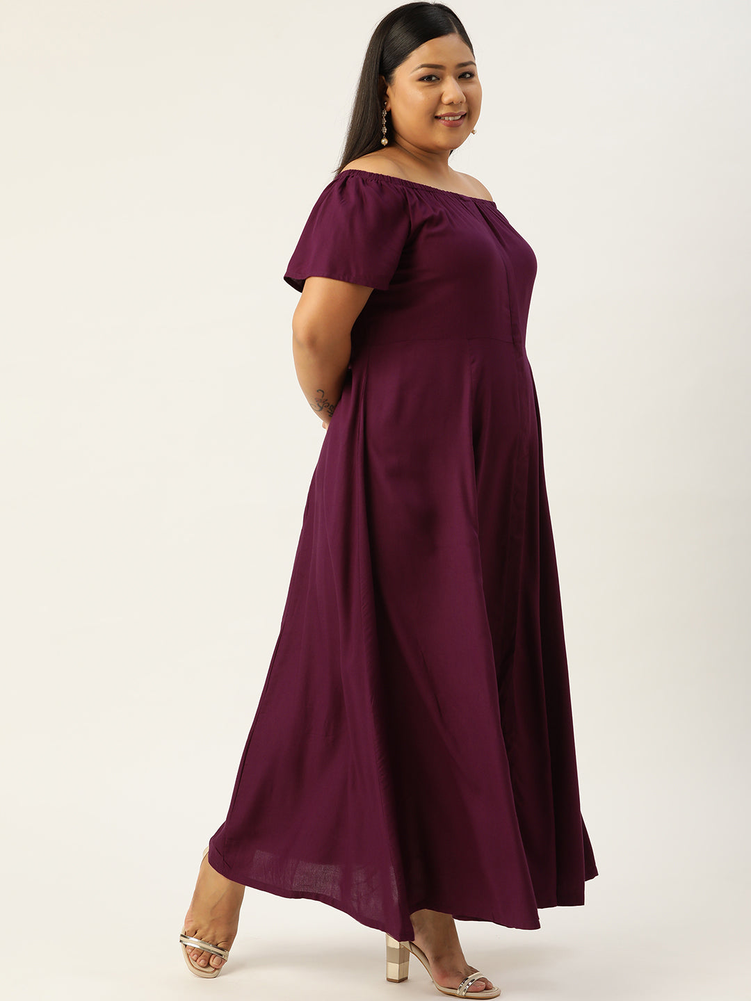 Plus Size Off-Shoulder Maxi Dress