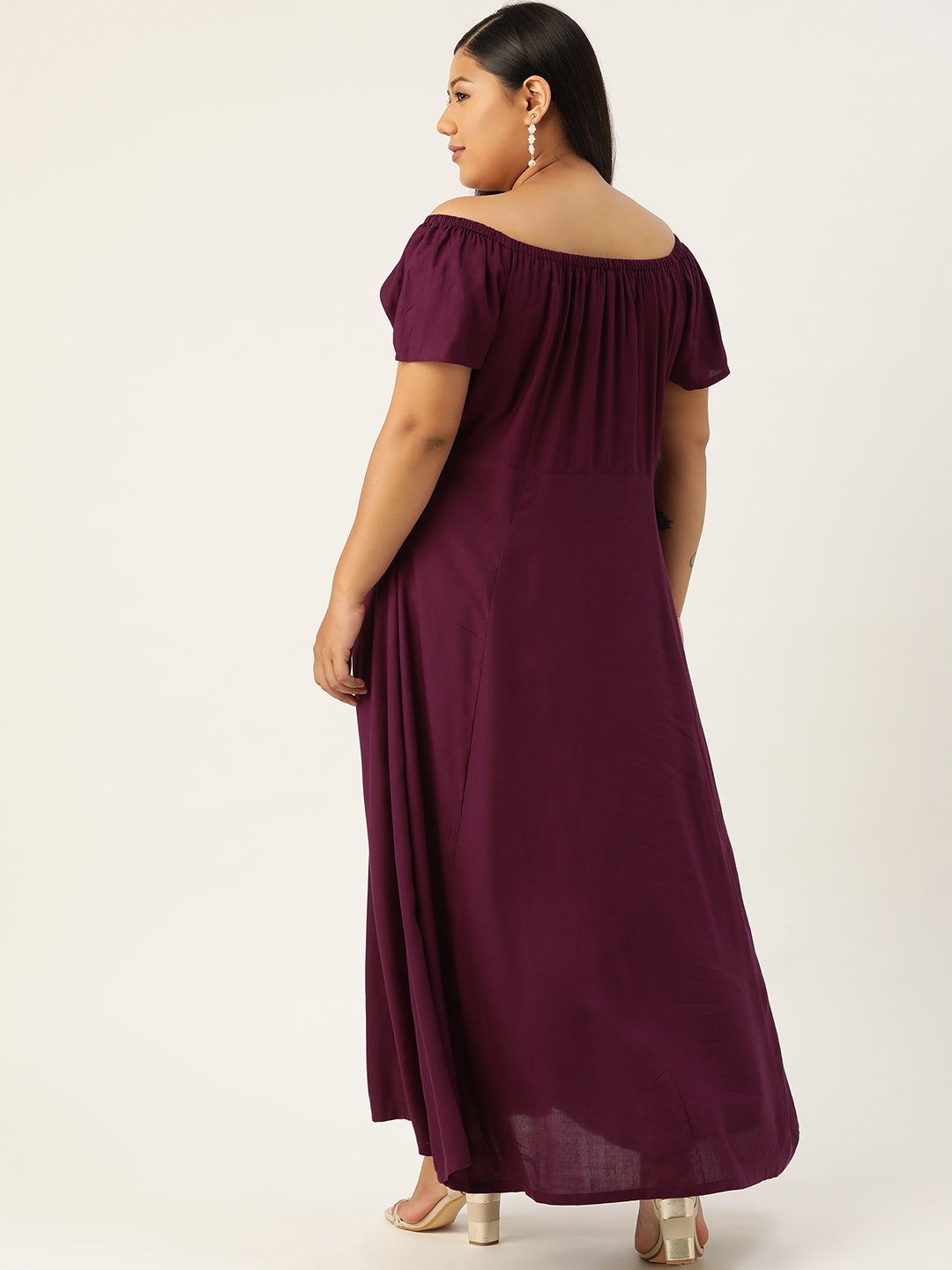 Plus Size Off-Shoulder Maxi Dress