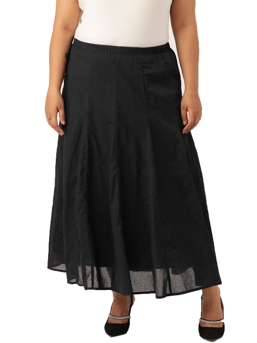 Cotton Fabric Elegant Plus Size Skirt