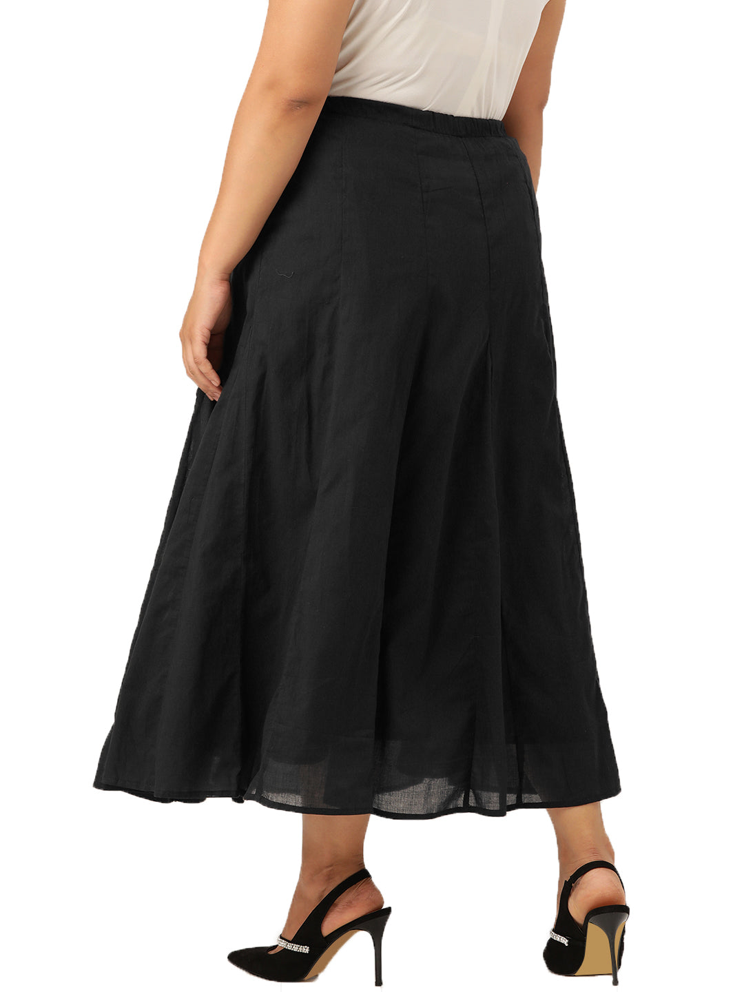 Cotton Fabric Elegant Plus Size Skirt