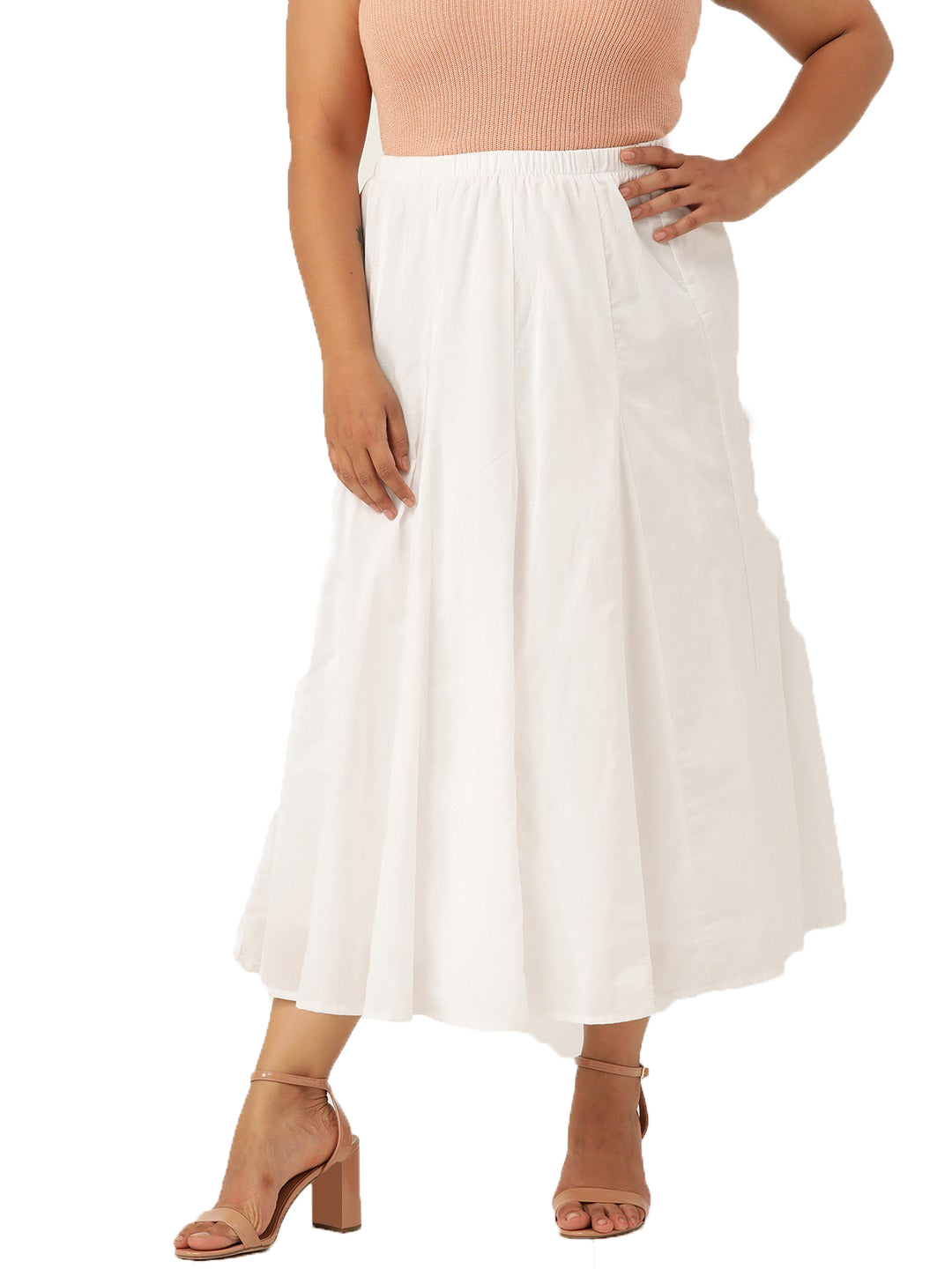 Cotton Fabric Elegant Plus Size Skirt