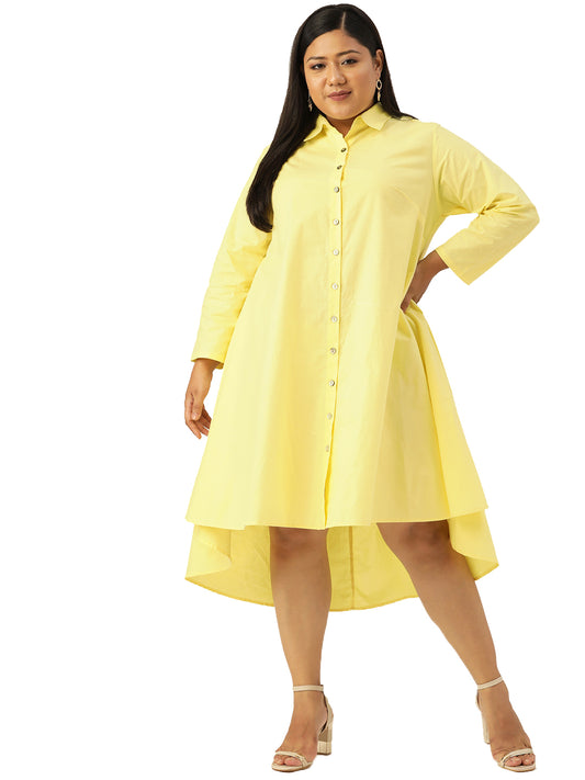 Plus Size Shirt Collar Dress