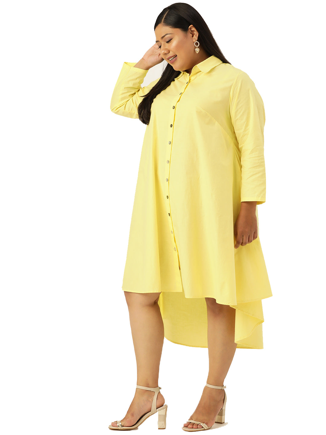 Plus Size Shirt Collar Dress