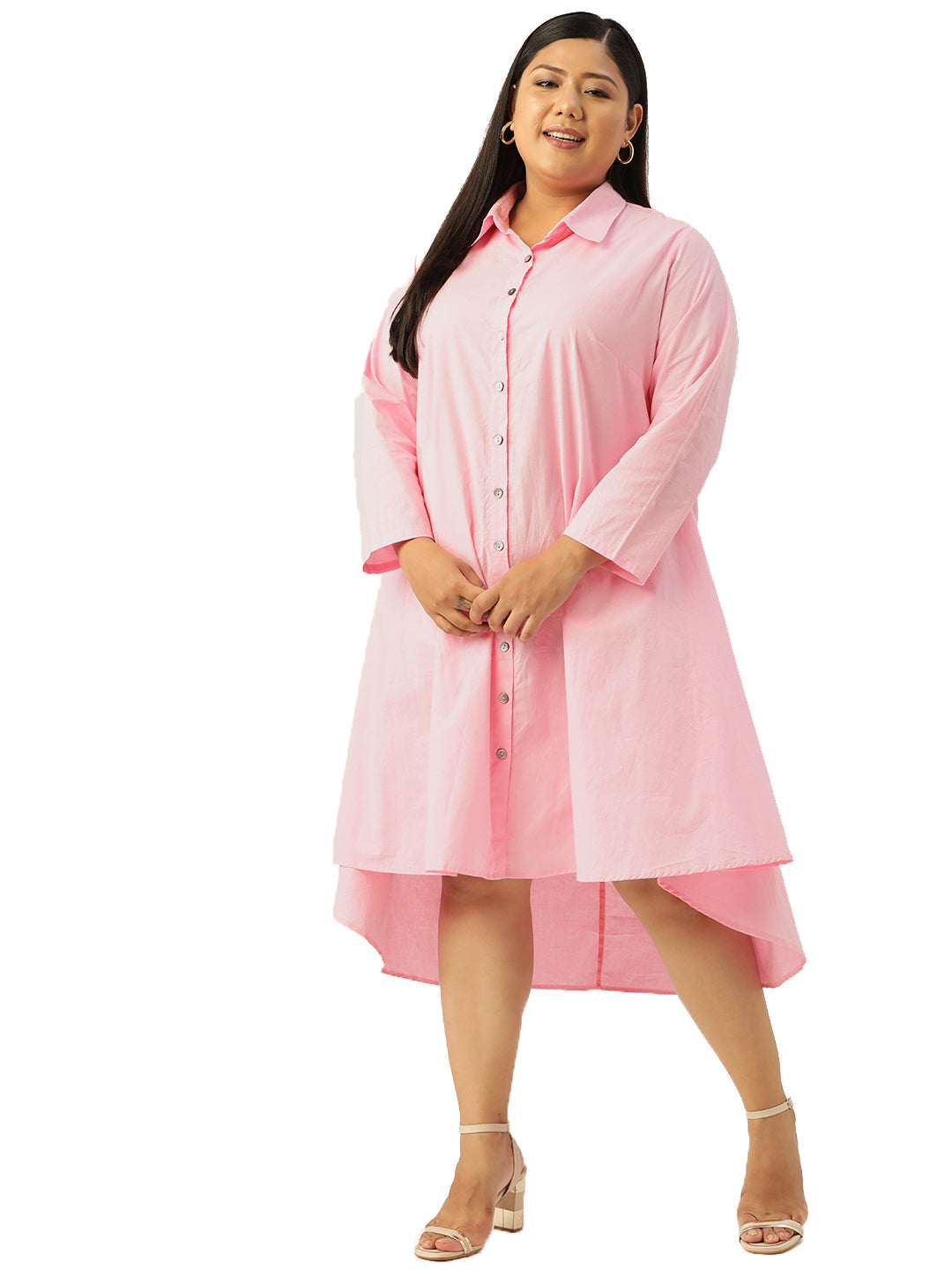 Plus Size Shirt Collar Dress