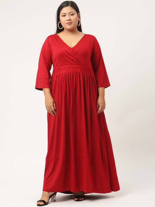 Plus Size Party Wear Knitted Maxi Dress