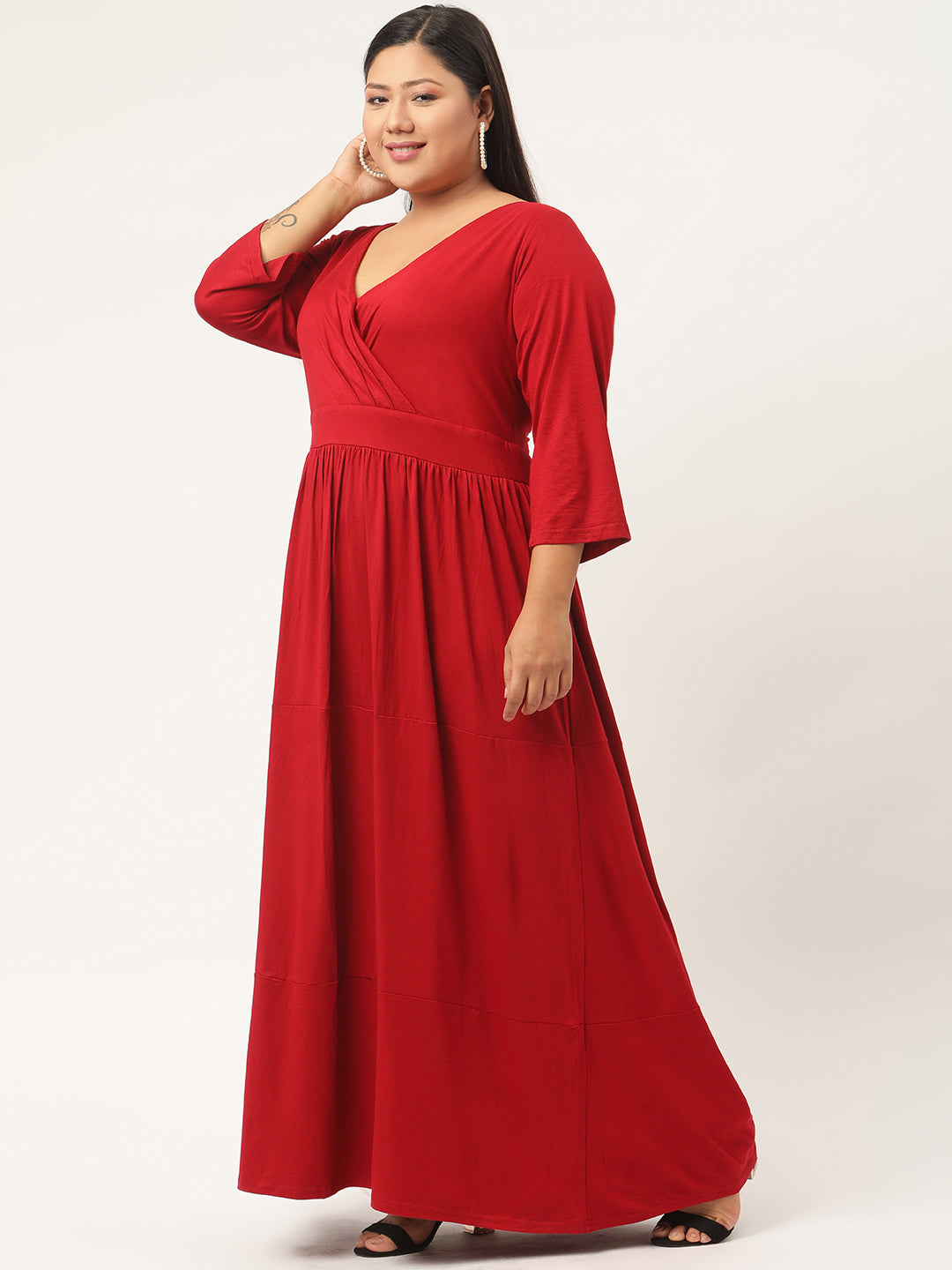 Plus Size Party Wear Knitted Maxi Dress