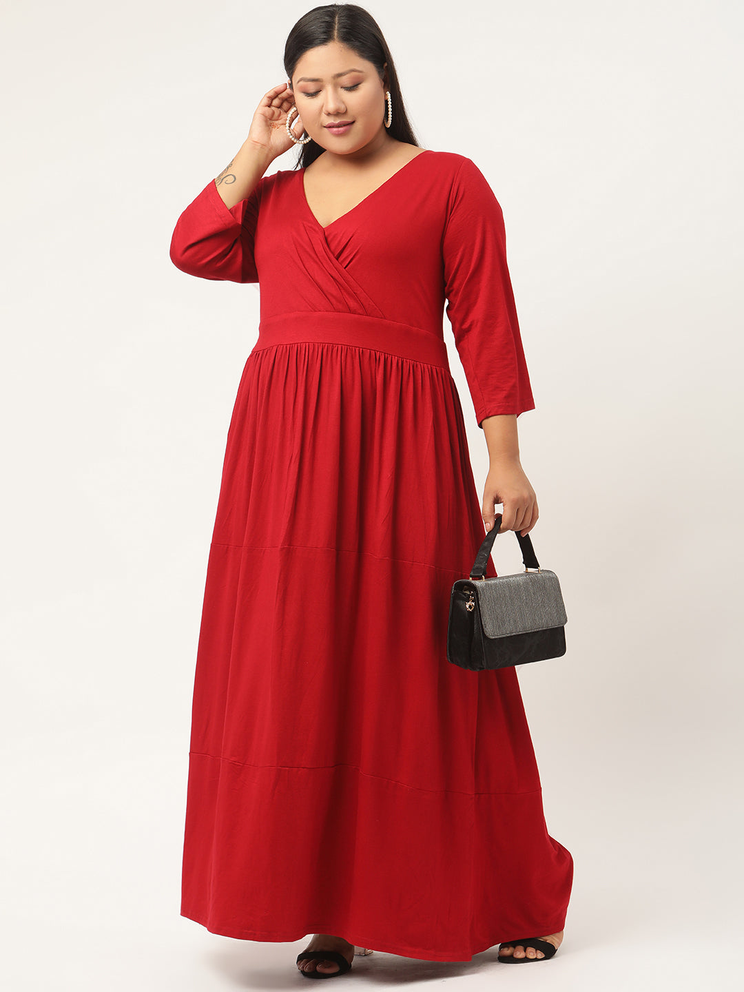 Plus Size Party Wear Knitted Maxi Dress