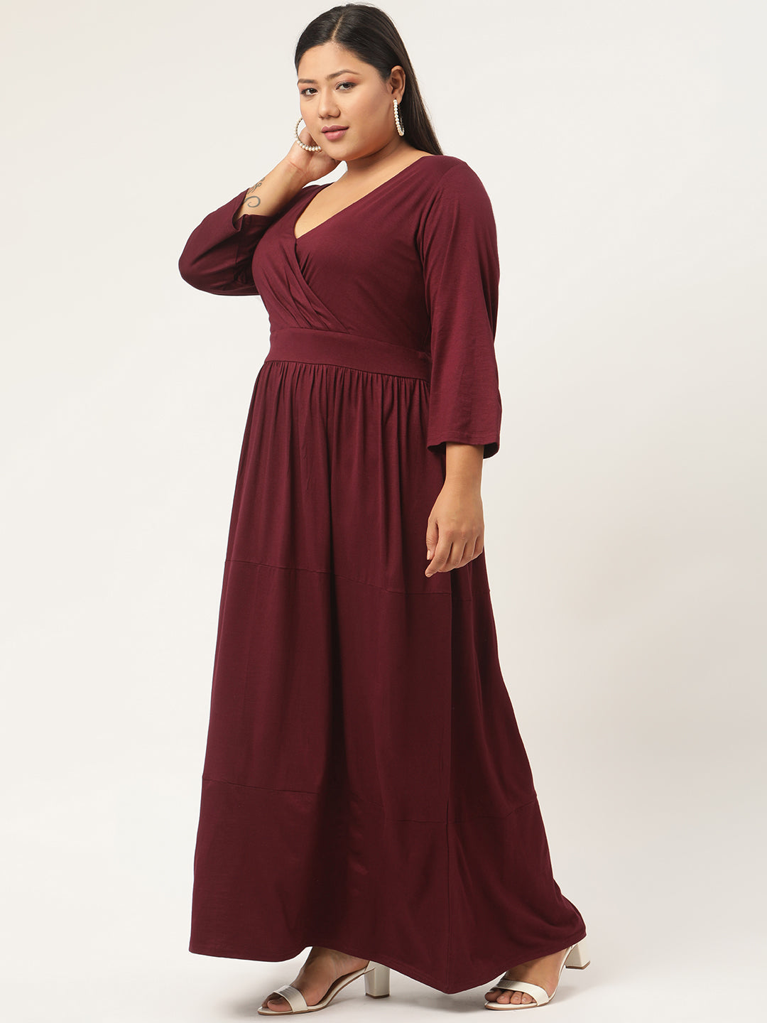 Plus Size Party Wear Knitted Maxi Dress