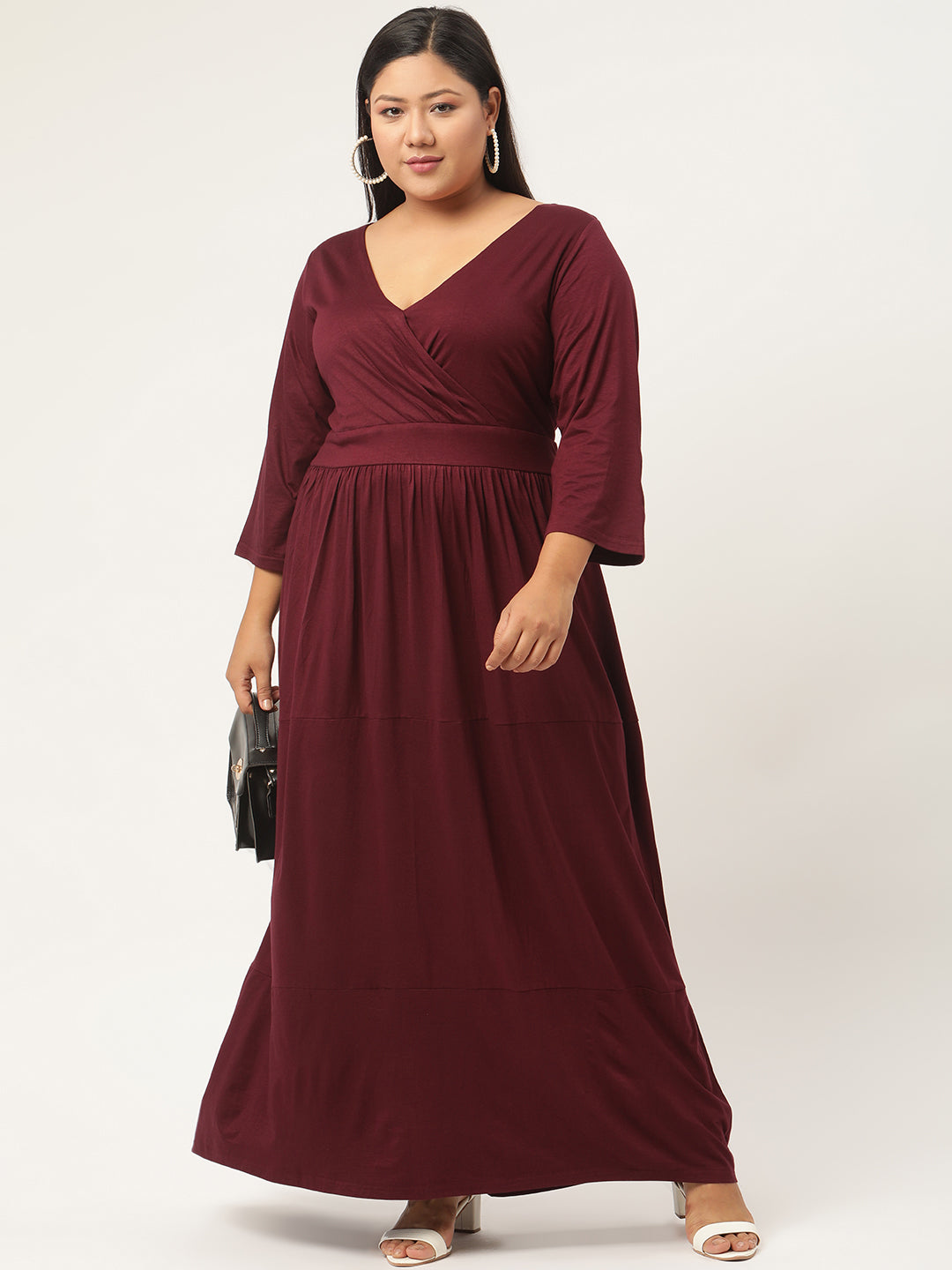 Plus Size Party Wear Knitted Maxi Dress