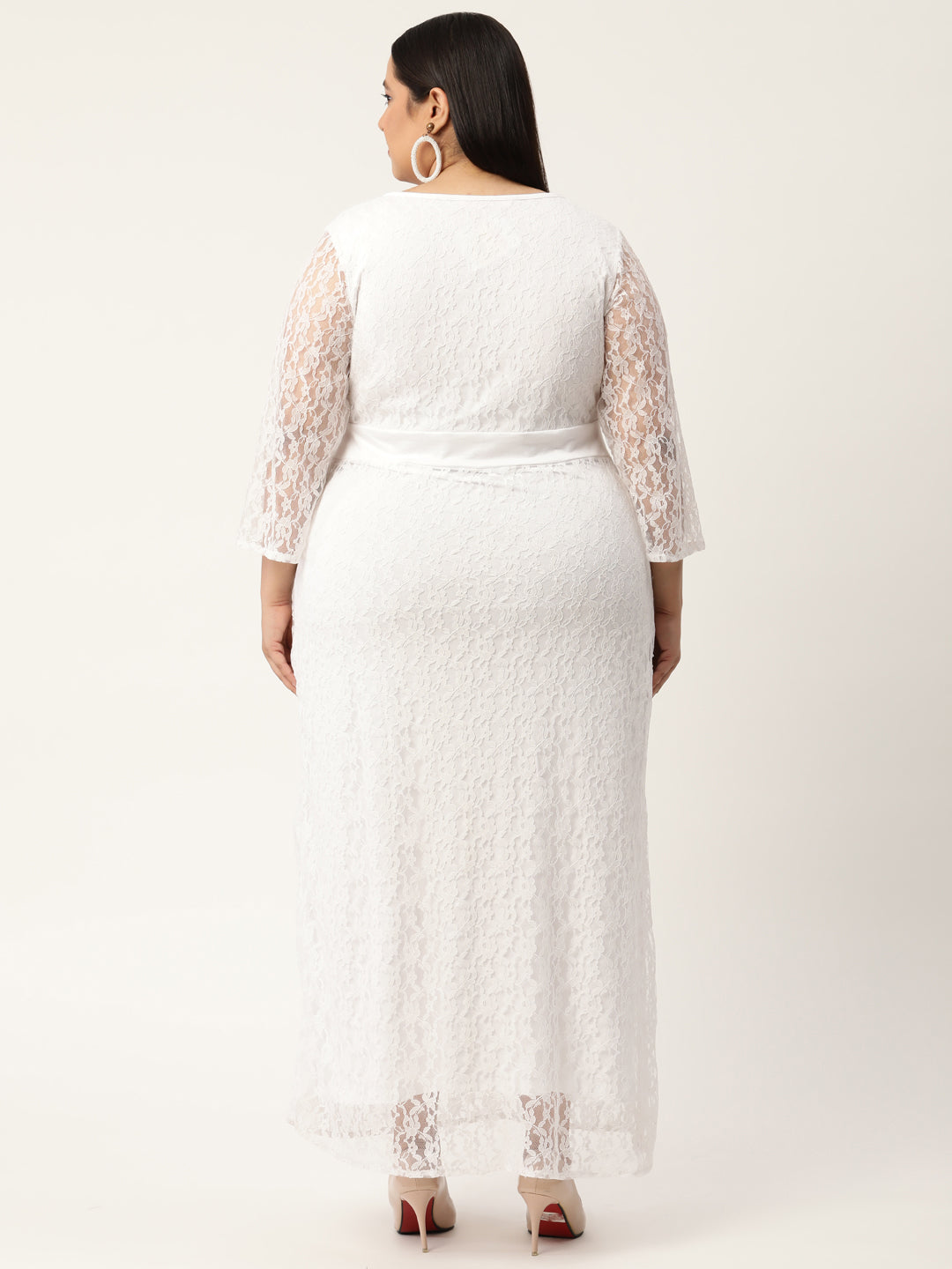 Plus Size Party Wear Lace Dress