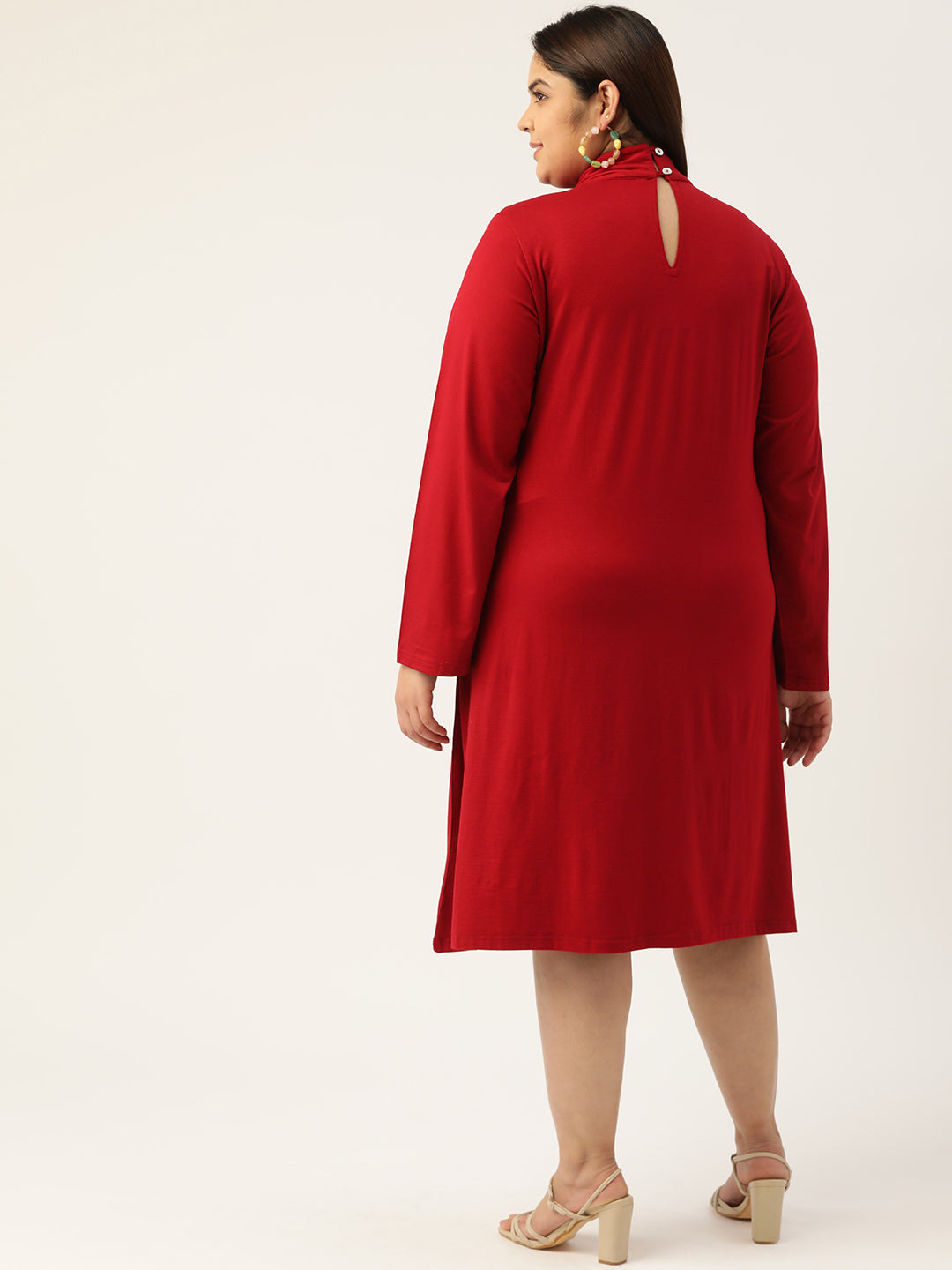 Tie-Up Neck Knitted Dress