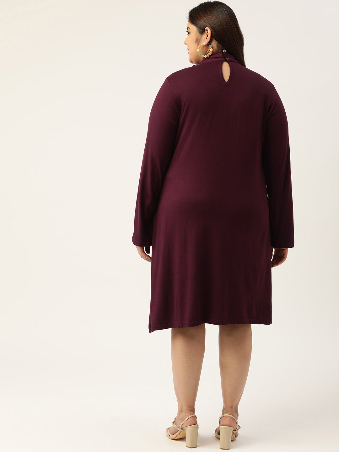 Tie-Up Neck Knitted Dress