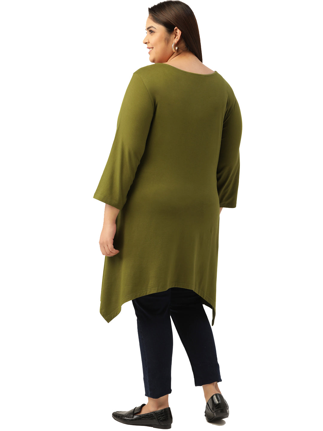 Plus Size Asymmetrical Longline Top