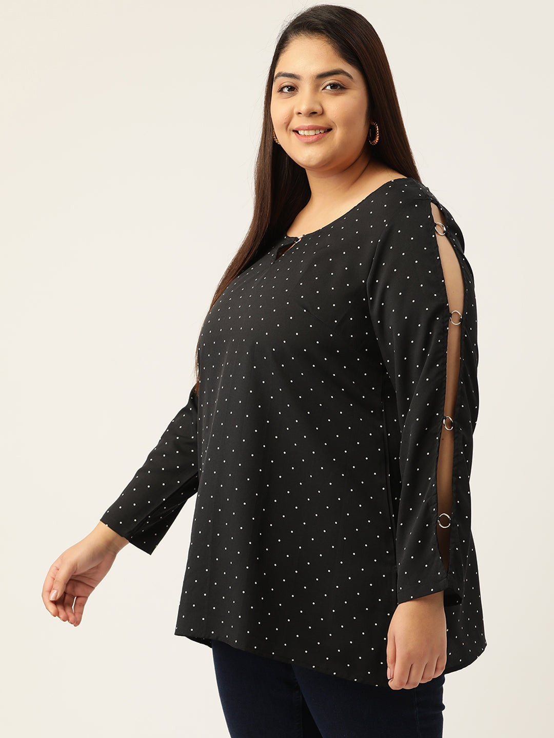 Plus Size Keyhole Neck Top