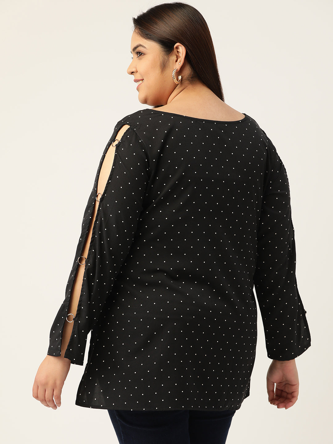 Plus Size Keyhole Neck Top