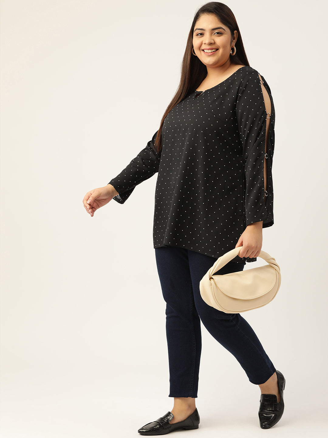 Plus Size Keyhole Neck Top