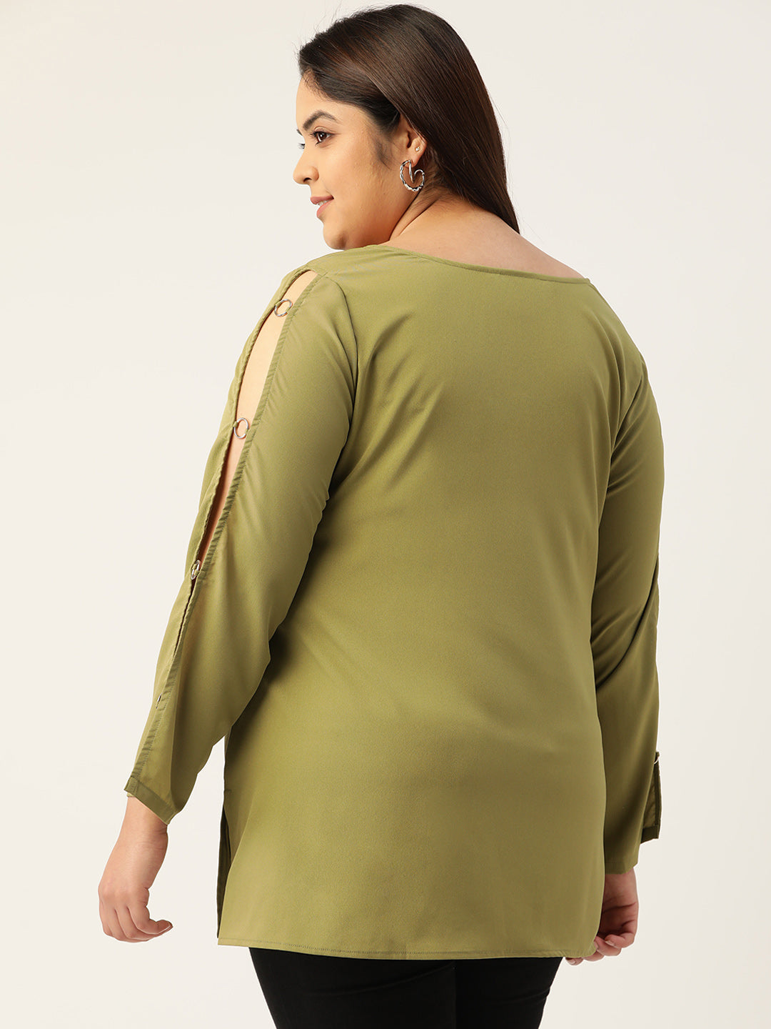 Plus Size Keyhole Neck Top