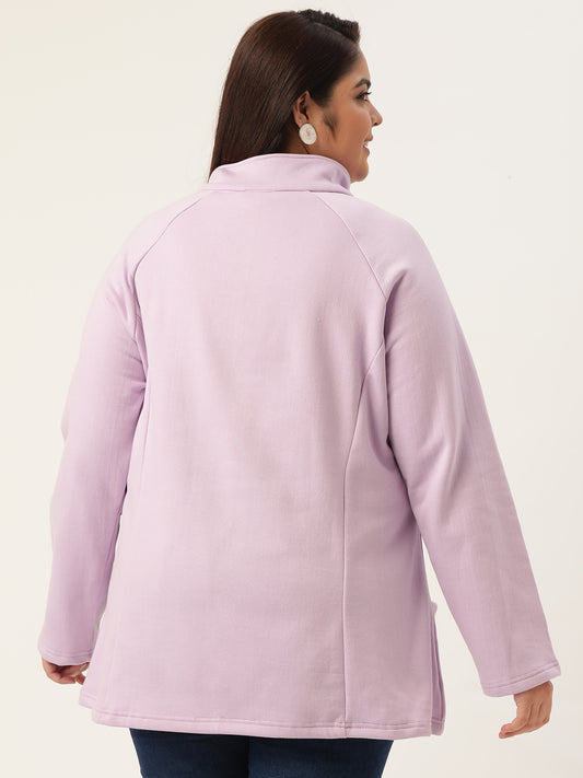 Mandarin Collar Pullover Sweatshirt