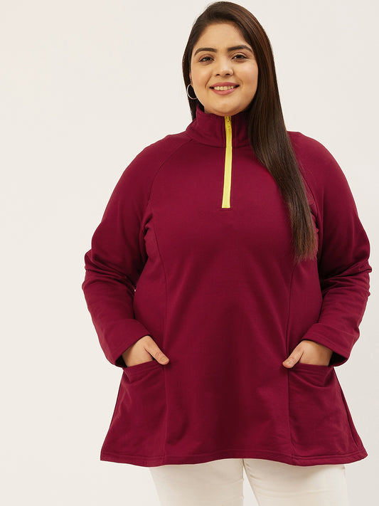 Mandarin Collar Pullover Sweatshirt