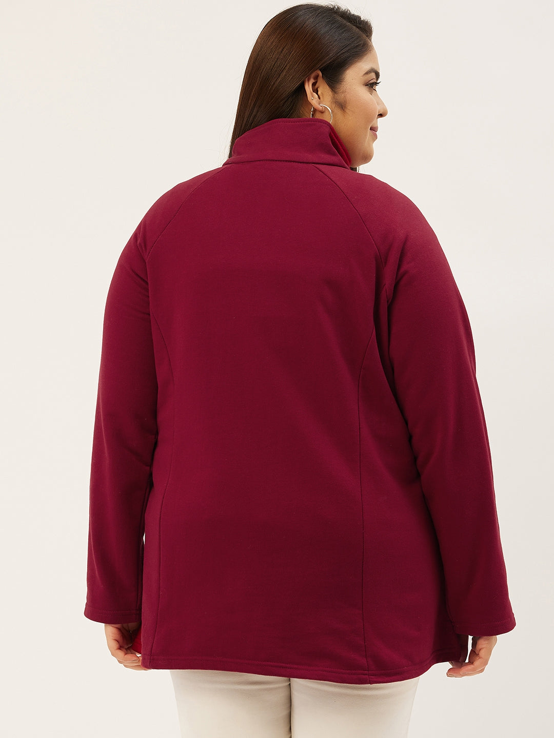Mandarin Collar Pullover Sweatshirt