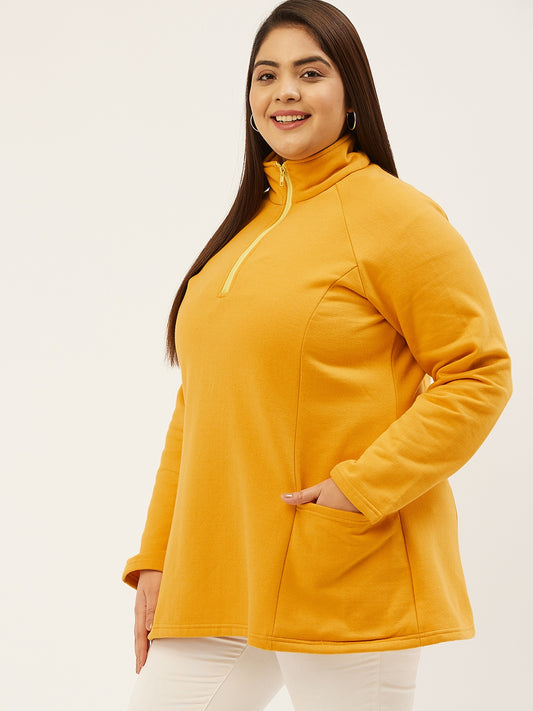 Mandarin Collar Pullover Sweatshirt