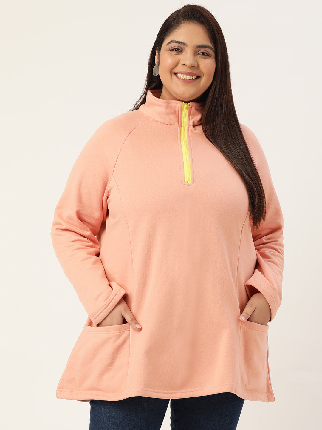 Mandarin Collar Pullover Sweatshirt