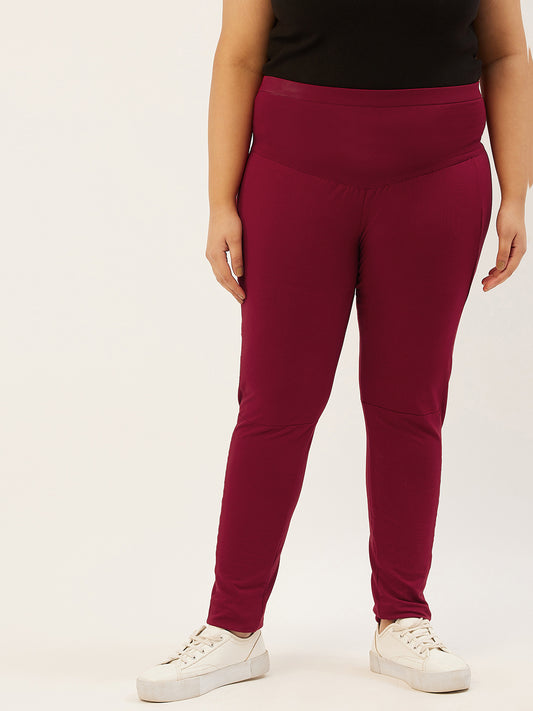 Women Relaxed High-Rise Easy Wash Plus Size Trousers