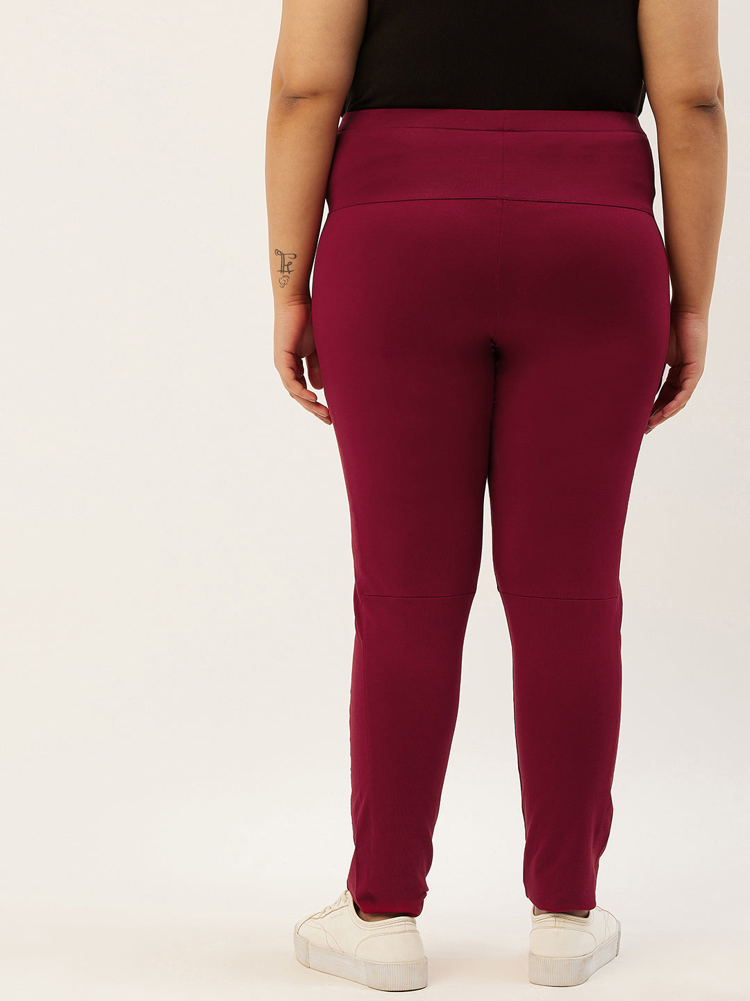 Women Relaxed High-Rise Easy Wash Plus Size Trousers