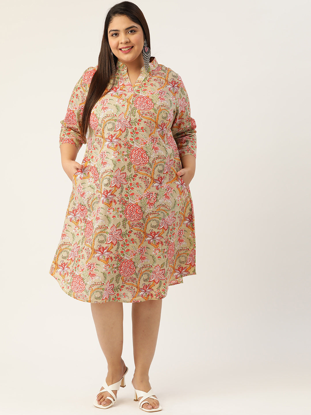 Plus Size A-Line Cotton Dress