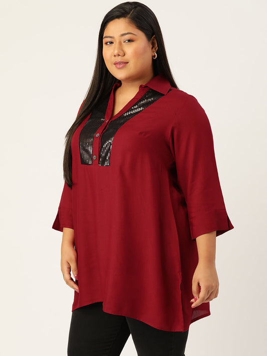 Plus Size Sequined Top