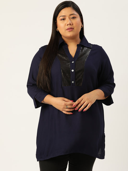 Plus Size Sequined Top