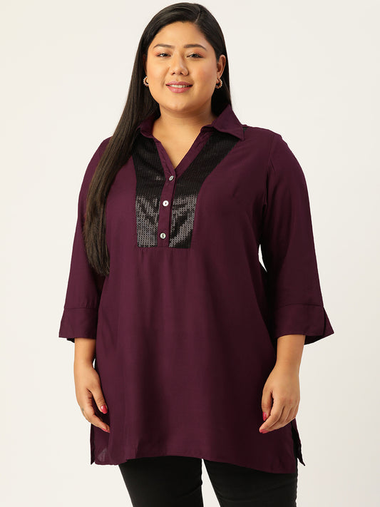 Plus Size Sequined Top