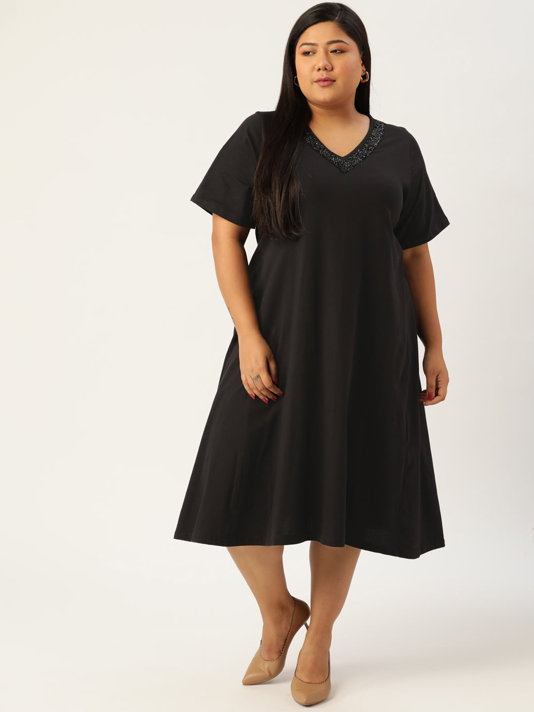 Plus Size Cotton Knitted Dress
