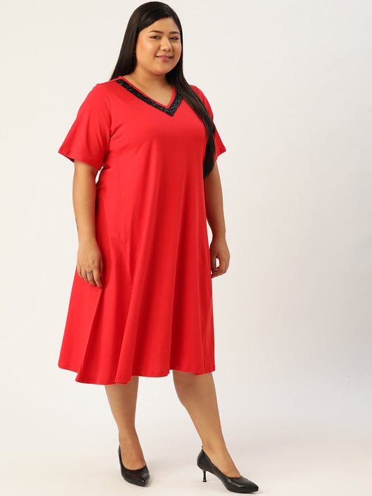Plus Size Cotton Knitted Dress