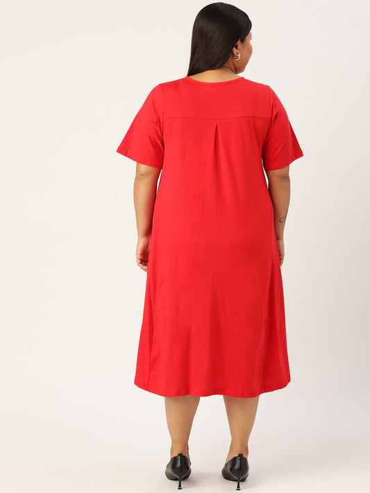 Plus Size Cotton Knitted Dress