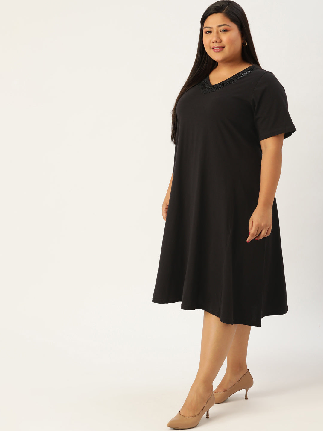 Plus Size Cotton Knitted Dress
