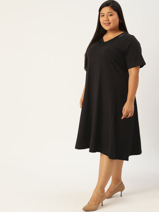 Plus Size Cotton Knitted Dress