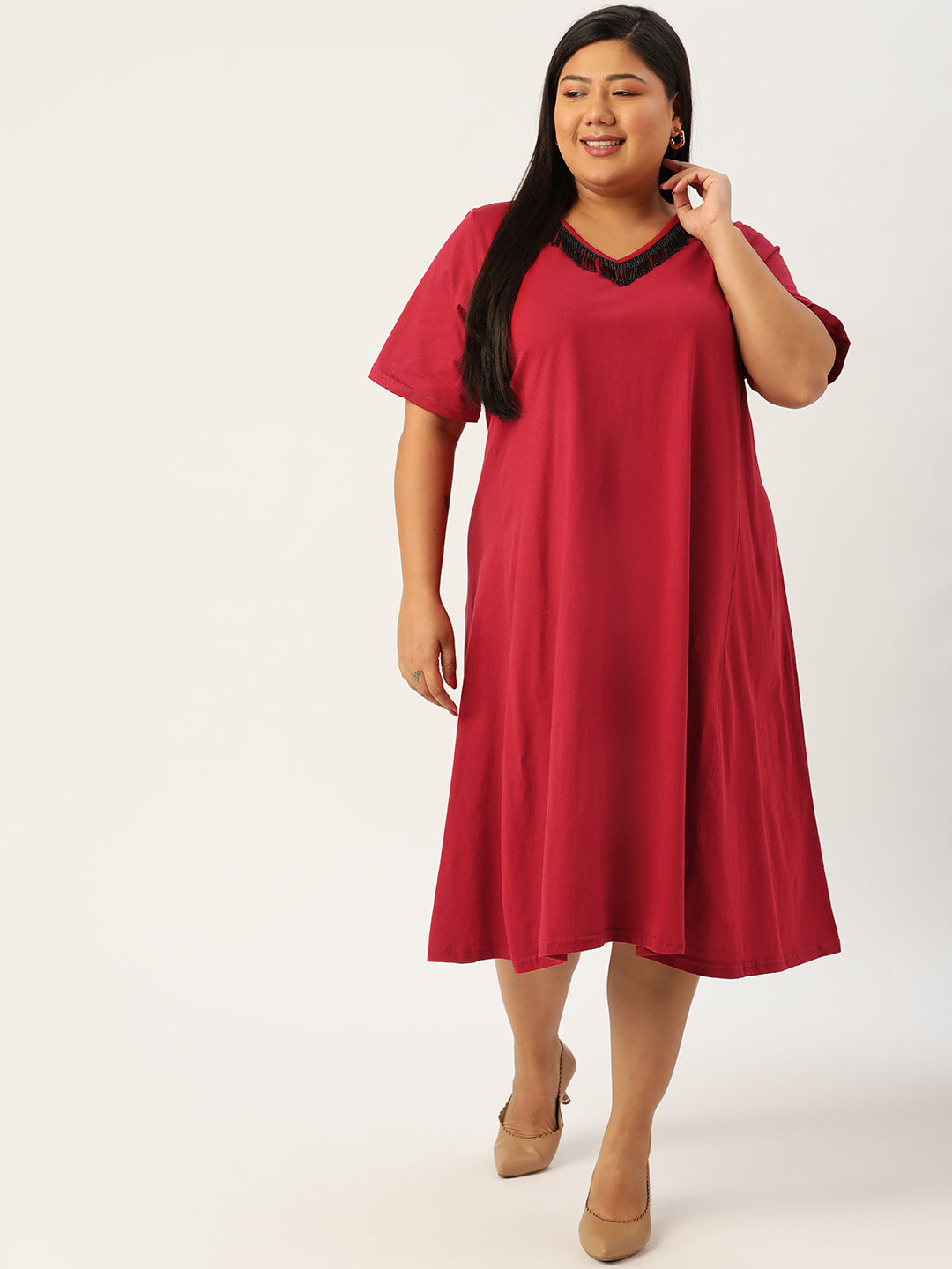 Plus Size Cotton Knitted Dress