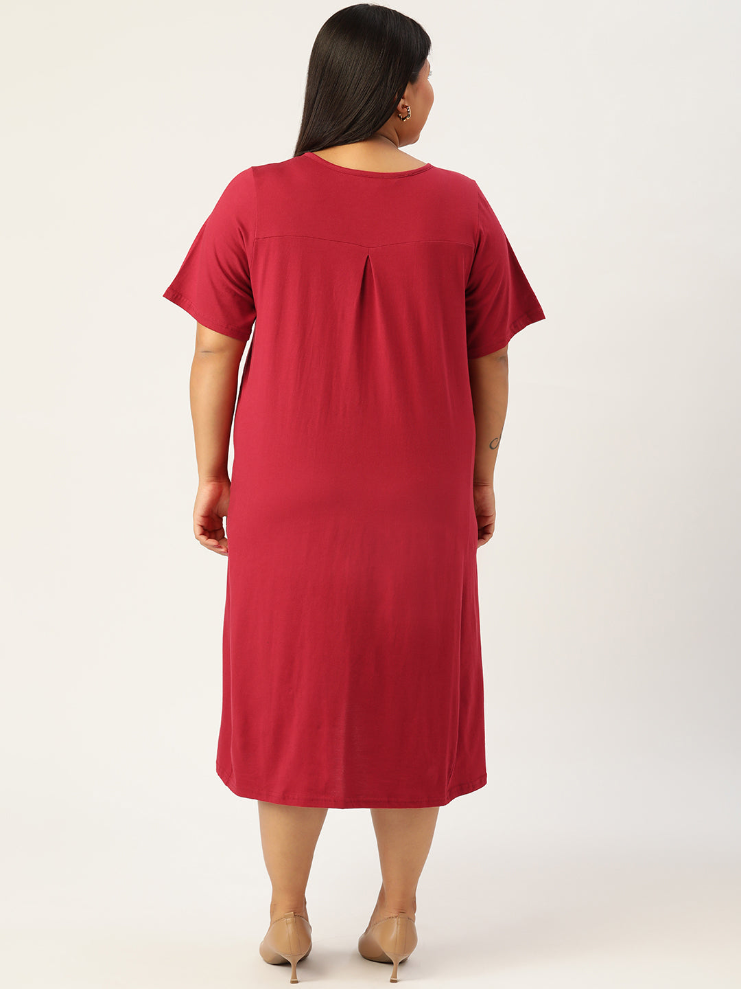 Plus Size Cotton Knitted Dress