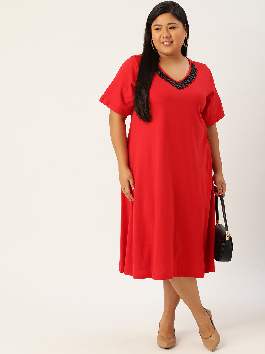 Plus Size Cotton Knitted Dress