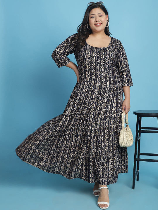 Plus Size A-Line Maxi Dress