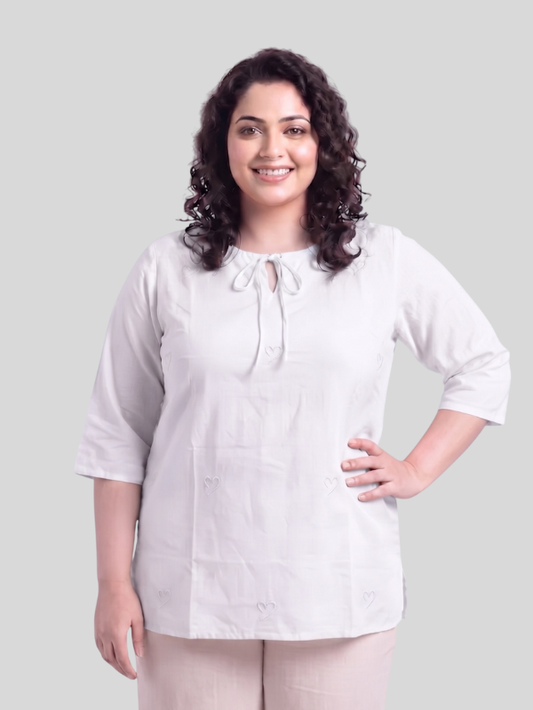 Everyday Comfort Embroidered Cotton Top