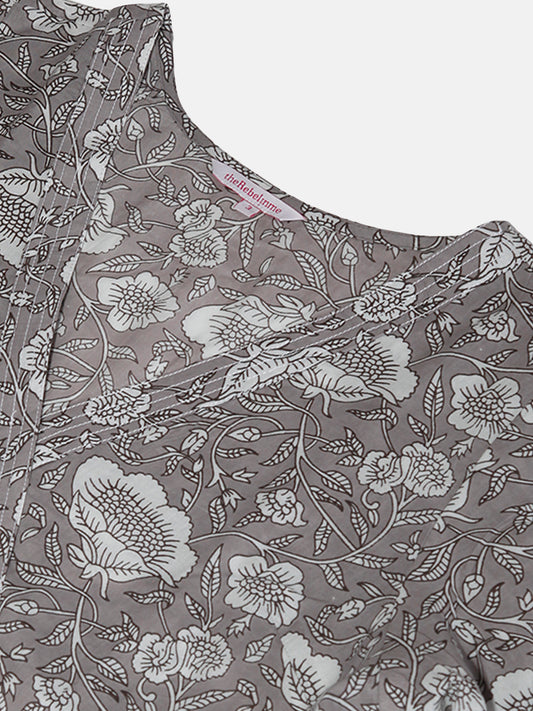 Plus Size Floral Print Midi Dress