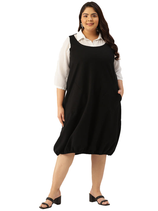 Plus Size Cotton Knitted Balloon Dress