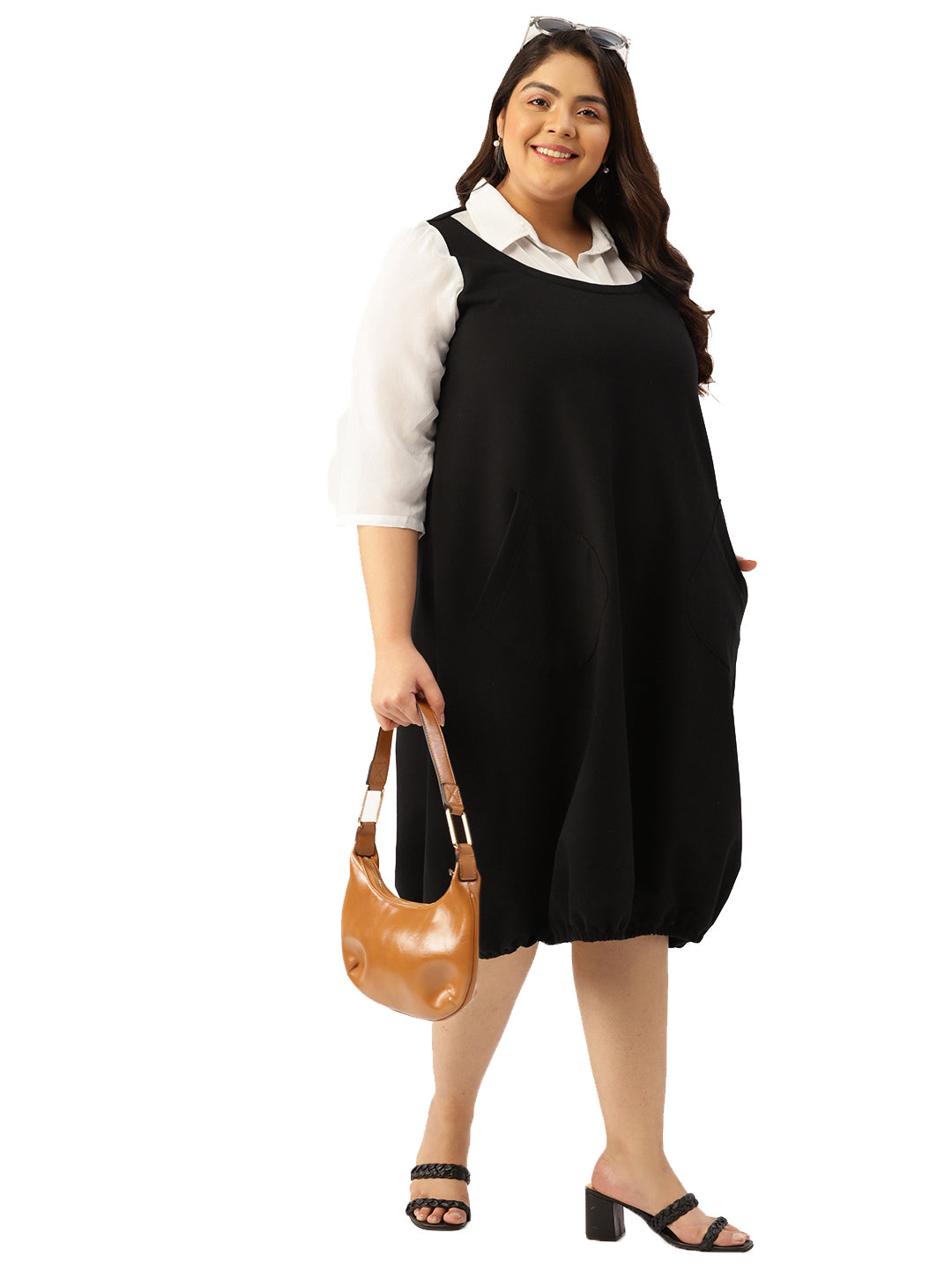Plus Size Cotton Knitted Balloon Dress