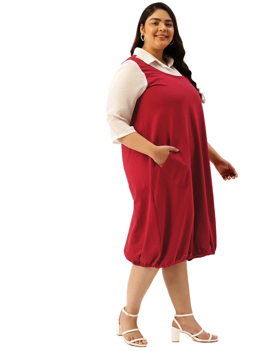 Plus Size Cotton Knitted Balloon Dress