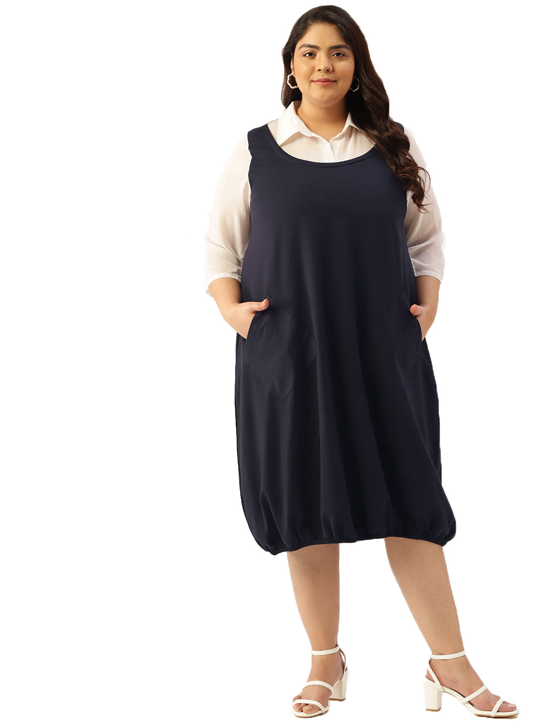 Plus Size Cotton Knitted Balloon Dress