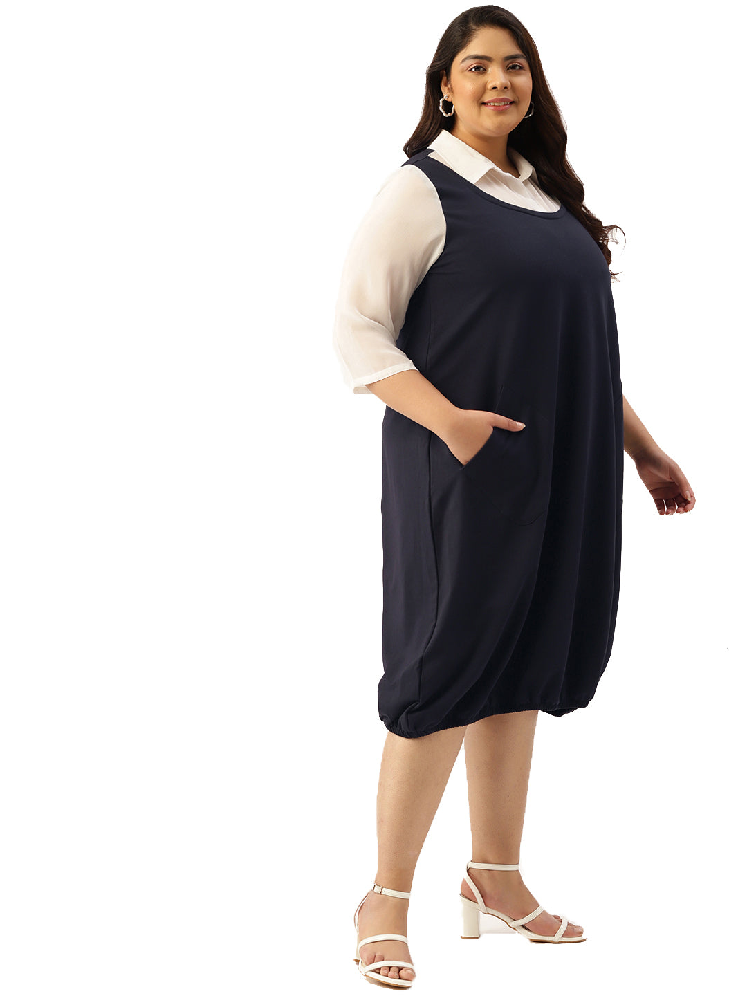 Plus Size Cotton Knitted Balloon Dress