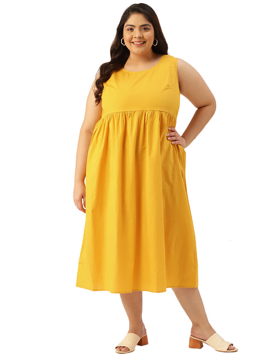 Plus Size Cotton A-Line Dress